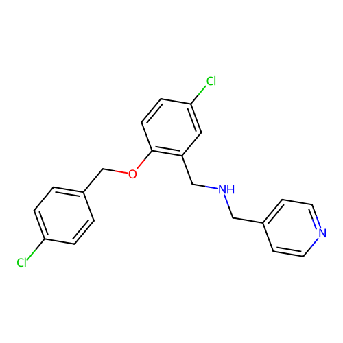 1-{5-chloro-2-[(4-chlorobenzyl)oxy]phenyl}-N-(pyridin-4-ylmethyl)methanamine structure