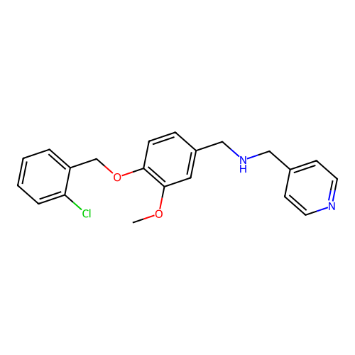 [4-(2-Chloro-benzyloxy)-3-methoxy-benzyl]-pyridin-4-ylmethyl-amine structure