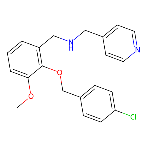 1-{2-[(4-chlorobenzyl)oxy]-3-methoxyphenyl}-N-(pyridin-4-ylmethyl)methanamine structure