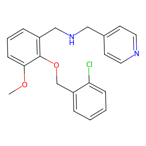 1-{2-[(2-chlorobenzyl)oxy]-3-methoxyphenyl}-N-(pyridin-4-ylmethyl)methanamine structure