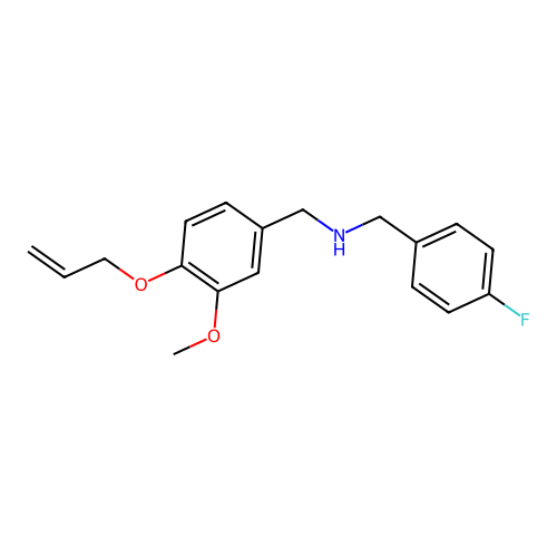 N-[4-(allyloxy)-3-methoxybenzyl]-N-(4-fluorobenzyl)amine structure