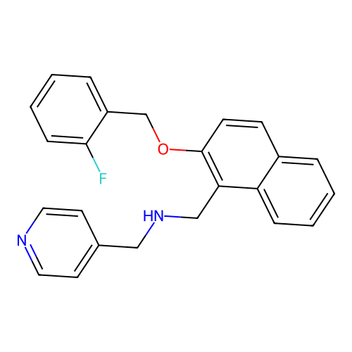 1-{2-[(2-fluorobenzyl)oxy]naphthalen-1-yl}-N-(pyridin-4-ylmethyl)methanamine structure