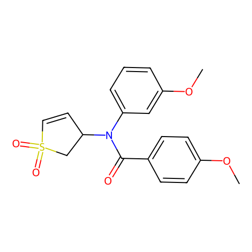 N-(1,1-dioxido-2,3-dihydrothiophen-3-yl)-4-methoxy-N-(3-methoxyphenyl)benzamide structure