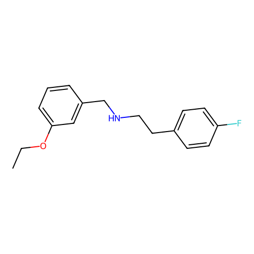N-(3-ethoxybenzyl)-2-(4-fluorophenyl)ethanamine structure