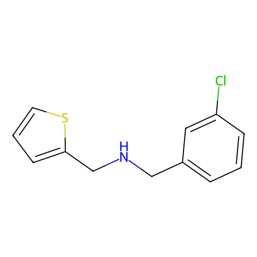 1-(3-chlorophenyl)-N-(thiophen-2-ylmethyl)methanamine structure