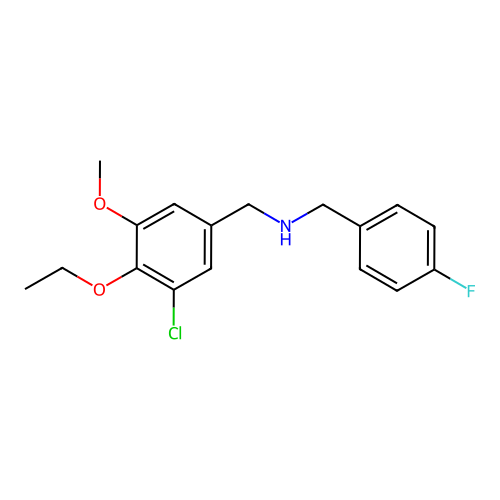 N-(3-chloro-4-ethoxy-5-methoxybenzyl)-N-(4-fluorobenzyl)amine structure