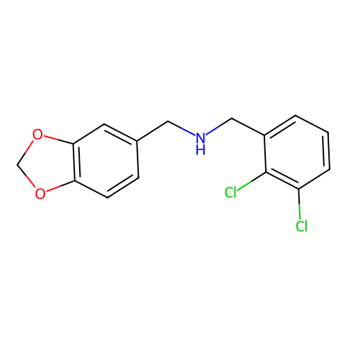 1-(1,3-benzodioxol-5-yl)-N-(2,3-dichlorobenzyl)methanamine structure