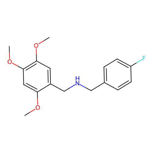 N-(4-fluorobenzyl)-N-(2,4,5-trimethoxybenzyl)amine structure