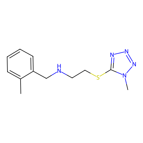 N-(2-methylbenzyl)-2-[(1-methyl-1H-tetrazol-5-yl)sulfanyl]ethanamine structure
