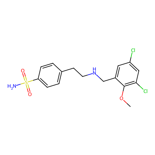 4-{2-[(3,5-Dichloro-2-methoxybenzyl)amino]ethyl}benzenesulfonamide structure