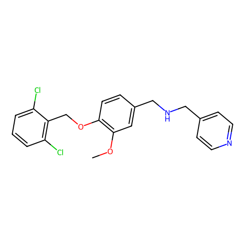 N-{4-[(2,6-dichlorobenzyl)oxy]-3-methoxybenzyl}-N-(4-pyridinylmethyl)amine structure