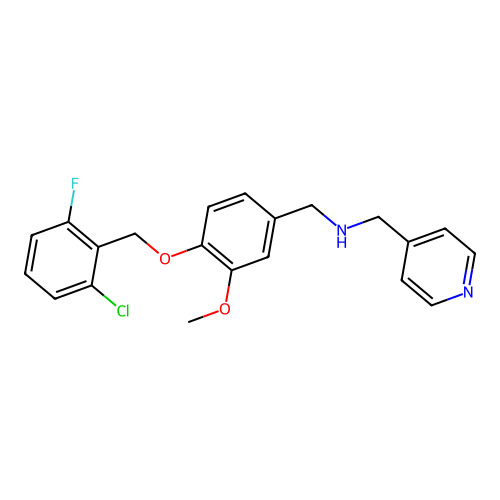 N-{4-[(2-chloro-6-fluorobenzyl)oxy]-3-methoxybenzyl}-N-(4-pyridinylmethyl)amine structure