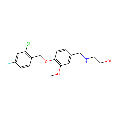2-({4-[(2-Chloro-4-fluorobenzyl)oxy]-3-methoxybenzyl}amino)ethanol structure