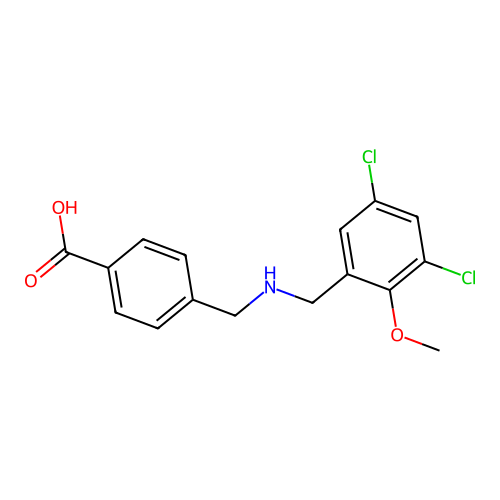 4-{[(3,5-Dichloro-2-methoxybenzyl)amino]methyl}benzoic acid structure