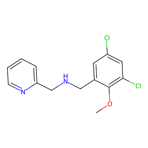 N-(3,5-dichloro-2-methoxybenzyl)-N-(2-pyridinylmethyl)amine structure