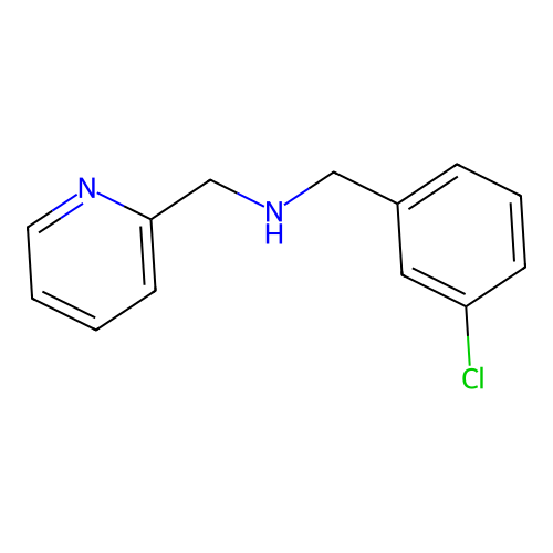 1-(3-chlorophenyl)-N-(pyridin-2-ylmethyl)methanamine structure