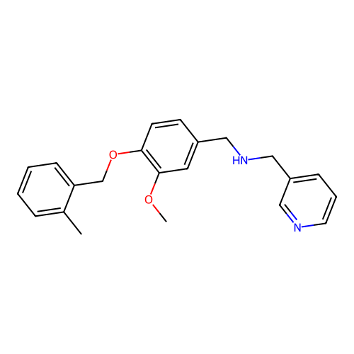 1-{3-methoxy-4-[(2-methylbenzyl)oxy]phenyl}-N-(pyridin-3-ylmethyl)methanamine structure