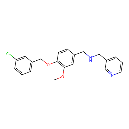 1-{4-[(3-chlorobenzyl)oxy]-3-methoxyphenyl}-N-(pyridin-3-ylmethyl)methanamine structure