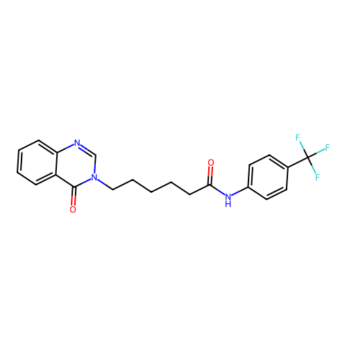 6-(4-oxoquinazolin-3(4H)-yl)-N-(4-(trifluoromethyl)phenyl)hexanamide structure