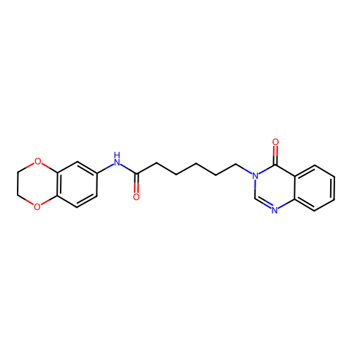 N-(2,3-dihydro-1,4-benzodioxin-6-yl)-6-(4-oxoquinazolin-3-yl)hexanamide structure