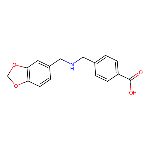 4-{[(1,3-Benzodioxol-5-ylmethyl)amino]methyl}benzoic acid structure