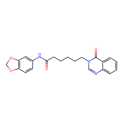 N-(1,3-benzodioxol-5-yl)-6-(4-oxoquinazolin-3-yl)hexanamide structure