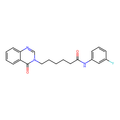 N-(3-fluorophenyl)-6-(4-oxoquinazolin-3(4H)-yl)hexanamide structure