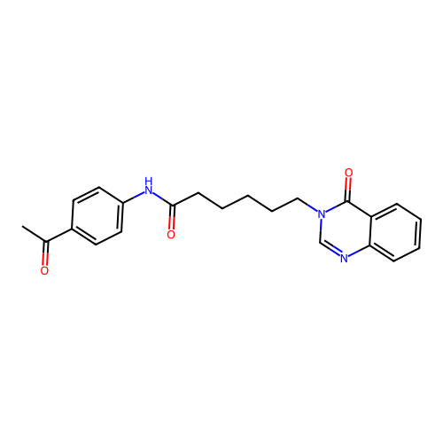 N-(4-acetylphenyl)-6-(4-oxoquinazolin-3(4H)-yl)hexanamide structure