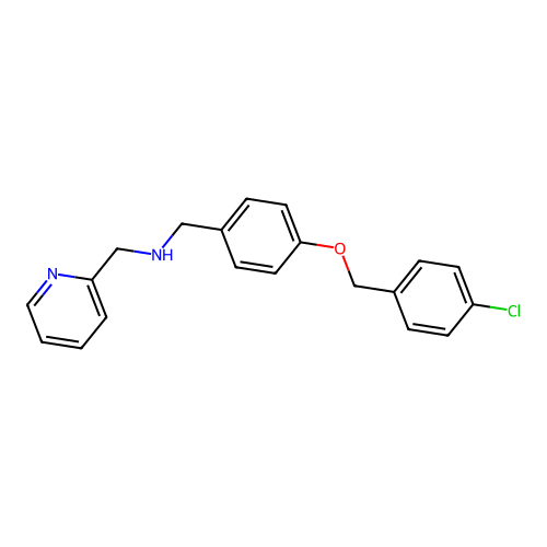1-{4-[(4-chlorobenzyl)oxy]phenyl}-N-(pyridin-2-ylmethyl)methanamine structure