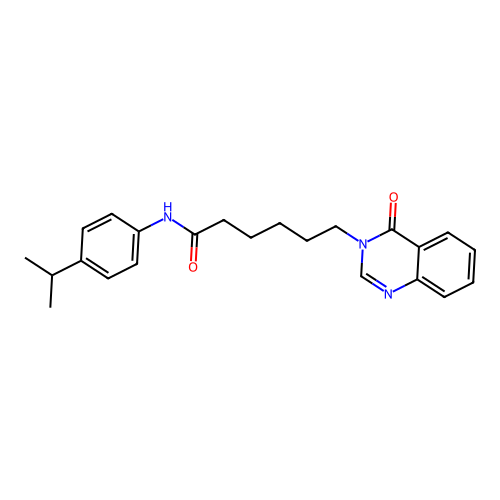 6-(4-oxoquinazolin-3-yl)-N-(4-propan-2-ylphenyl)hexanamide structure