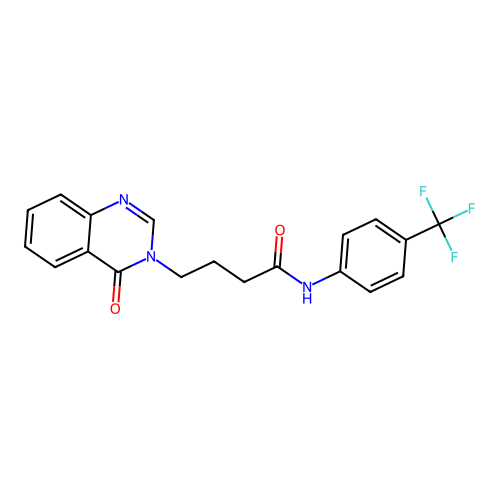 4-(4-oxoquinazolin-3(4H)-yl)-N-[4-(trifluoromethyl)phenyl]butanamide structure