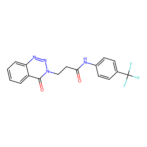 3-(4-oxo-1,2,3-benzotriazin-3-yl)-N-[4-(trifluoromethyl)phenyl]propanamide structure