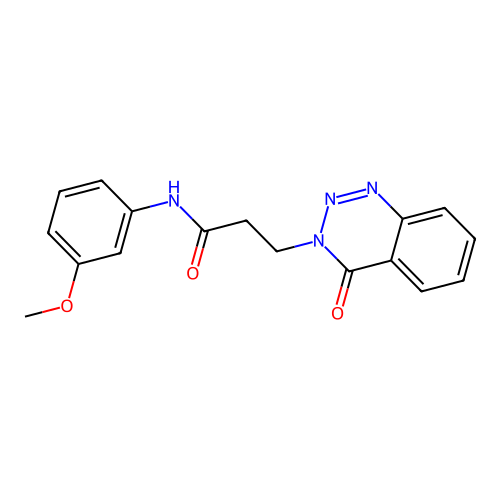 N-(3-methoxyphenyl)-3-(4-oxo-1,2,3-benzotriazin-3-yl)propanamide structure