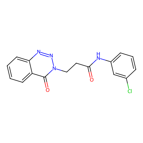 N-(3-chlorophenyl)-3-(4-oxo-1,2,3-benzotriazin-3(4H)-yl)propanamide structure