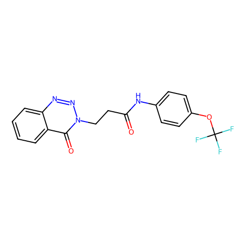 3-(4-oxo-1,2,3-benzotriazin-3-yl)-N-[4-(trifluoromethoxy)phenyl]propanamide structure