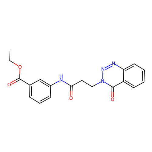 Ethyl 3-[3-(4-oxo-1,2,3-benzotriazin-3-yl)propanoylamino]benzoate structure