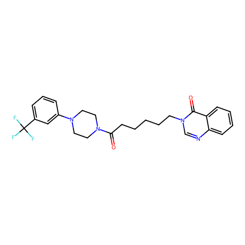 3-[6-Oxo-6-[4-[3-(trifluoromethyl)phenyl]piperazin-1-yl]hexyl]quinazolin-4-one structure