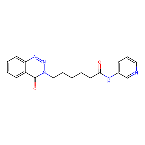 6-(4-oxo-1,2,3-benzotriazin-3-yl)-N-pyridin-3-ylhexanamide structure