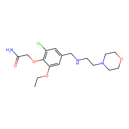 2-[2-Chloro-6-ethoxy-4-({[2-(morpholin-4-yl)ethyl]amino}methyl)phenoxy]acetamide structure