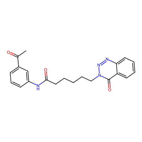N-(3-acetylphenyl)-6-(4-oxo-1,2,3-benzotriazin-3-yl)hexanamide structure