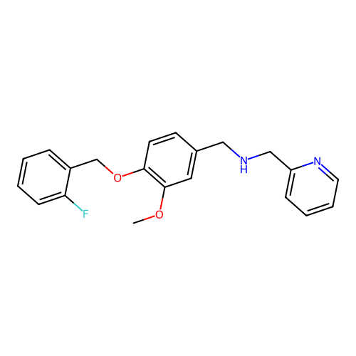 ({4-[(2-Fluorophenyl)methoxy]-3-methoxyphenyl}methyl)[(pyridin-2-yl)methyl]amine structure