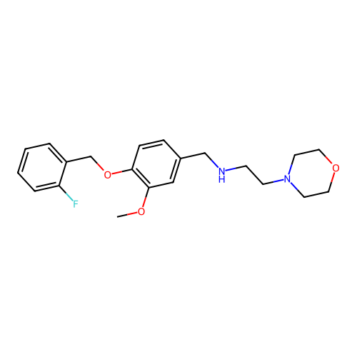 N-{4-[(2-fluorobenzyl)oxy]-3-methoxybenzyl}-2-(morpholin-4-yl)ethanamine structure