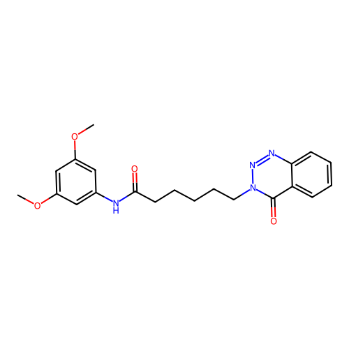 N-(3,5-dimethoxyphenyl)-6-(4-oxo-1,2,3-benzotriazin-3-yl)hexanamide structure