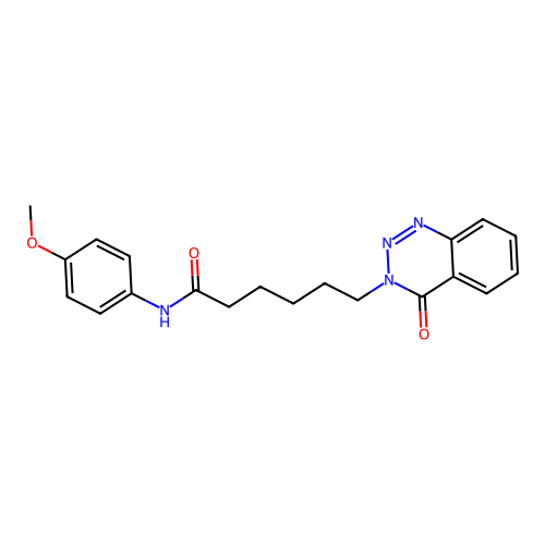 N-(4-methoxyphenyl)-6-(4-oxo-1,2,3-benzotriazin-3-yl)hexanamide structure