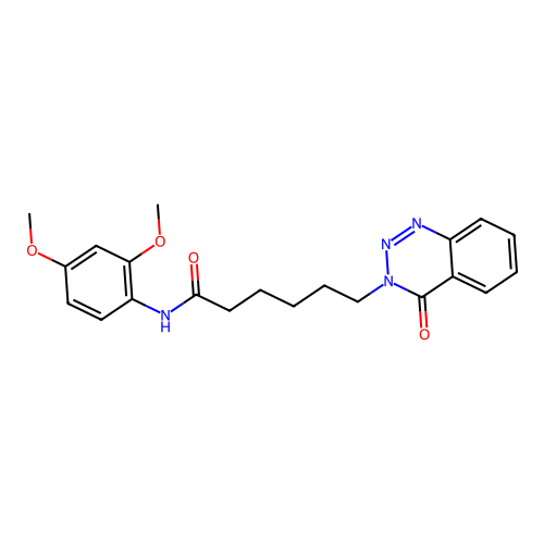 N-(2,4-dimethoxyphenyl)-6-(4-oxo-1,2,3-benzotriazin-3-yl)hexanamide structure