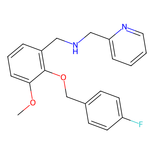 N-{2-[(4-fluorobenzyl)oxy]-3-methoxybenzyl}-N-(2-pyridinylmethyl)amine structure
