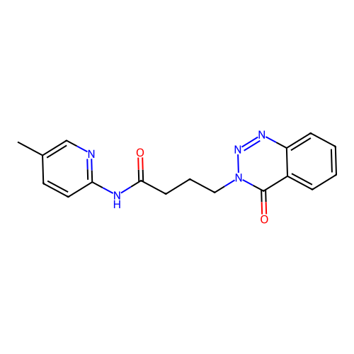N-(5-methylpyridin-2-yl)-4-(4-oxo-1,2,3-benzotriazin-3-yl)butanamide structure