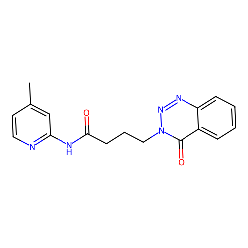 N-(4-methylpyridin-2-yl)-4-(4-oxo-1,2,3-benzotriazin-3-yl)butanamide structure