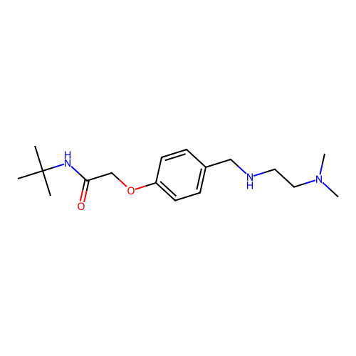 N-tert-butyl-2-[4-({[2-(dimethylamino)ethyl]amino}methyl)phenoxy]acetamide structure