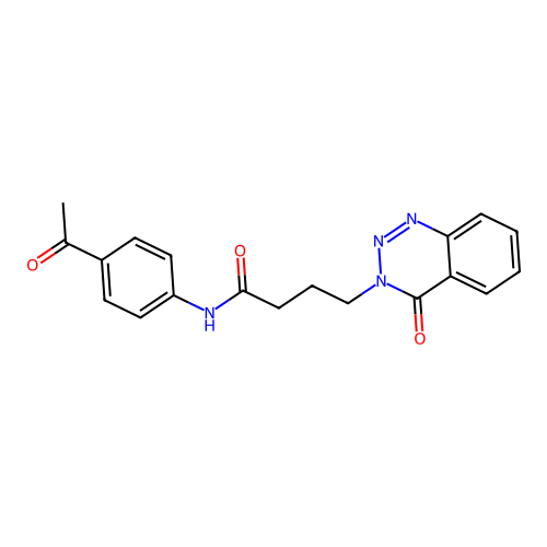 N-(4-acetylphenyl)-4-(4-oxo-1,2,3-benzotriazin-3-yl)butanamide structure